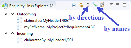 General view of the window 'Requality Links Explorer'